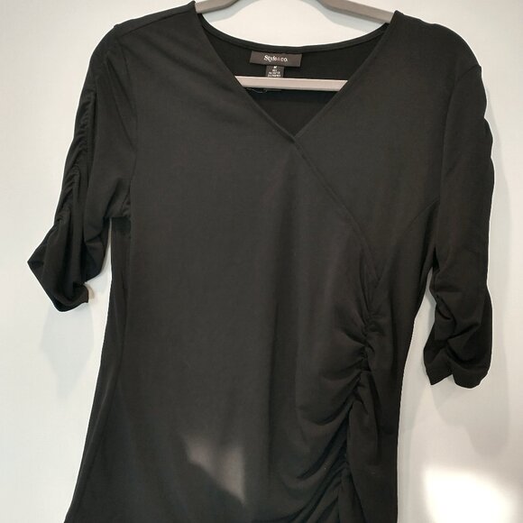 Style & Co. Top with gathered waist and sleeve accents - Picture 1 of 2